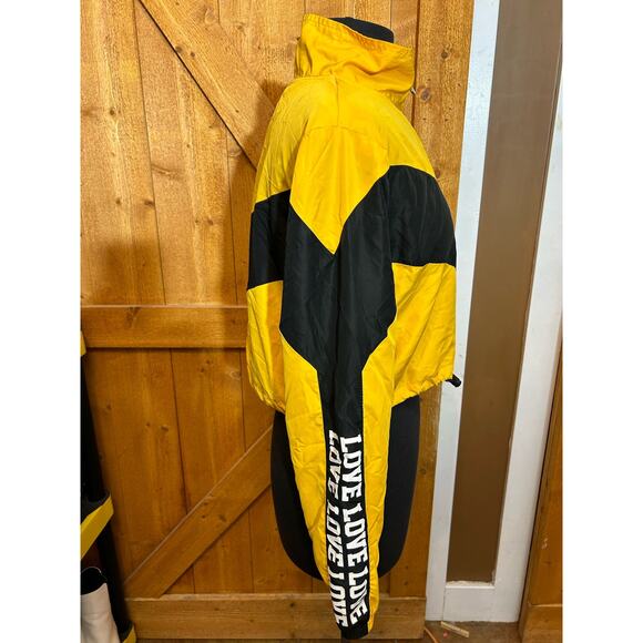 Women's Large Yellow Black Jacket LOVE GUC Cropped - Picture 8 of 8